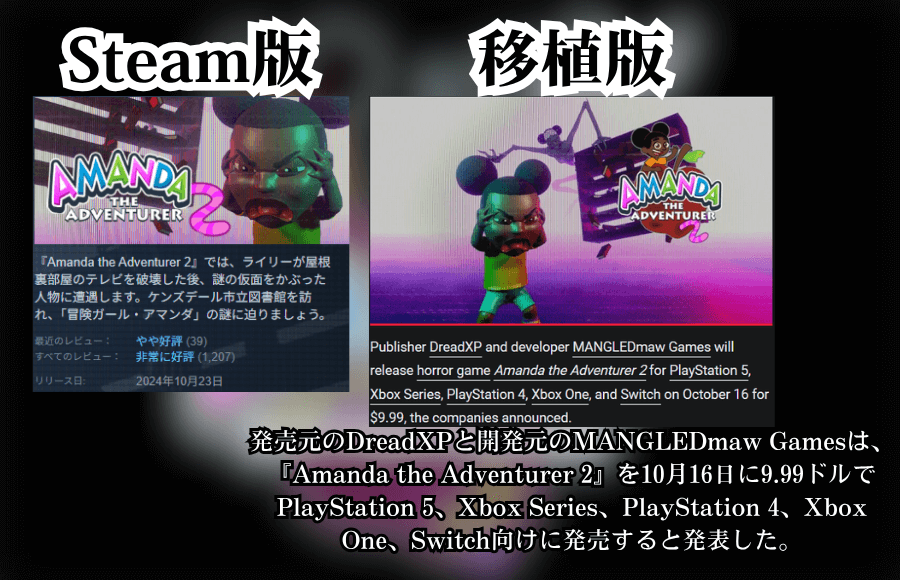 Amanda the Adventurer 2 release date lag